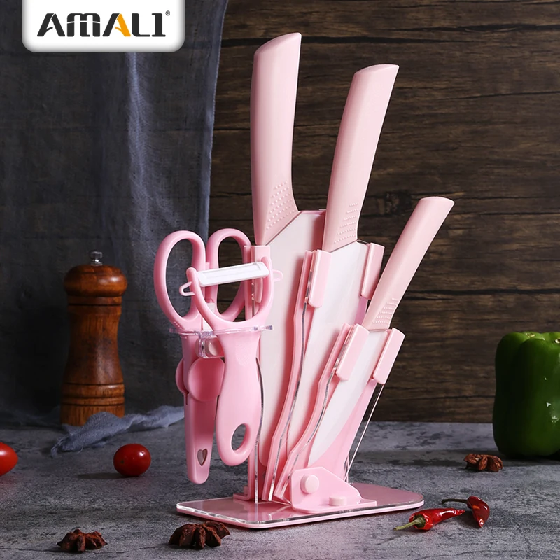 6 Piece Ceramic Knives Set With Acrylic Knife Block With Stainless Scissors Ceramic Peeler, Support custom colors
6 Piece Ceramic Knives Set With Acrylic Knife Block With Stainless Scissors Ceramic Peeler, Support custom colors