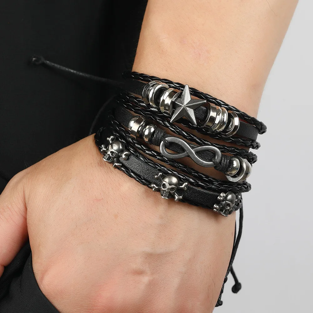 10pcs/set Black Brown Braided Leather Bracelet Simple Diy Combination Set Hot Selling Punk Bracelet Unisex Ball Charm Bracelets
10pcs/set Black Brown Braided Leather Bracelet Simple Diy Combination Set Hot Selling Punk Bracelet Unisex Ball Charm Bracelets