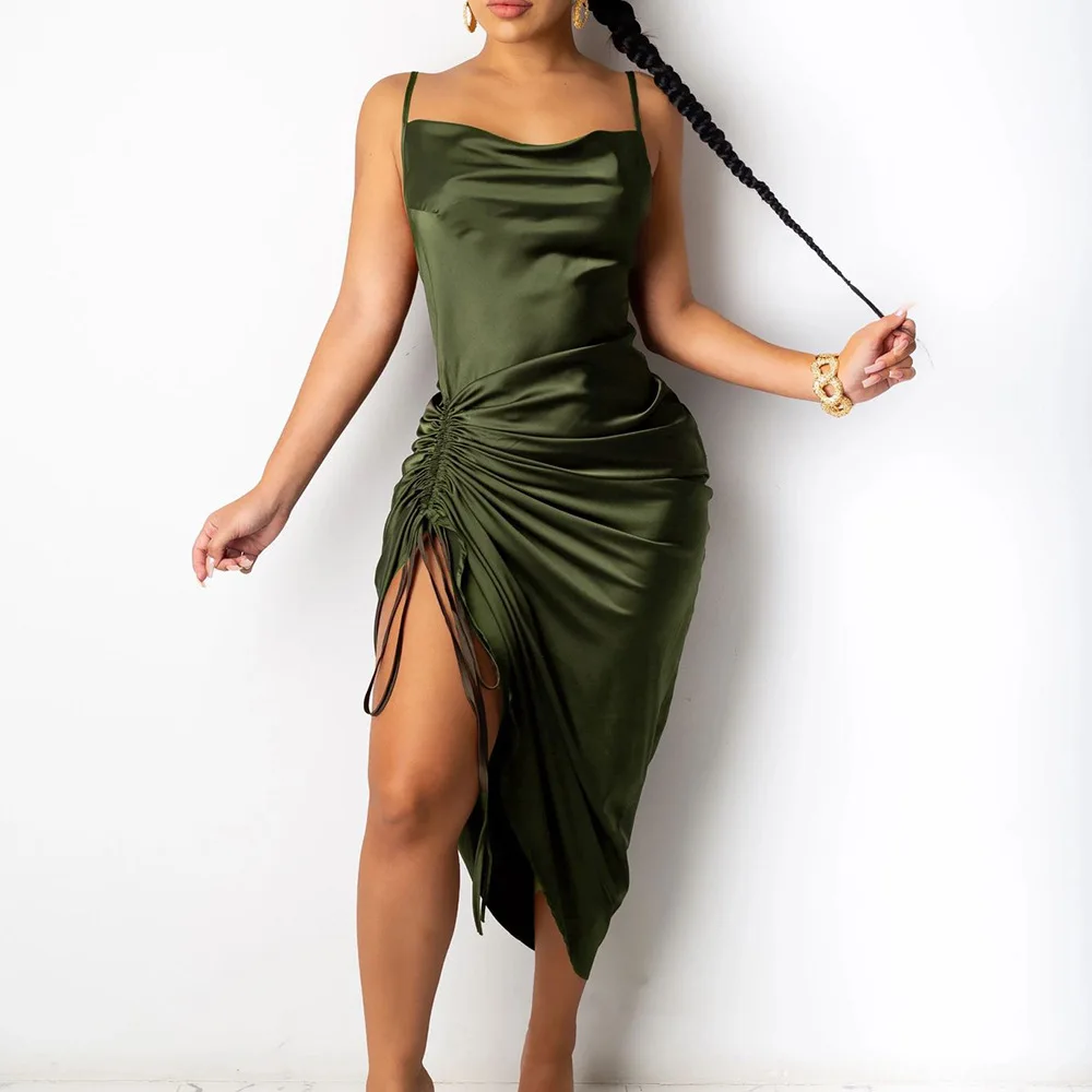 Sexy Party Stain Women Bodycon Dress Summer Evening Elegant Backless Party Dresses 
Sexy Party Stain Women Bodycon Dress Summer Evening Elegant Backless Party Dresses