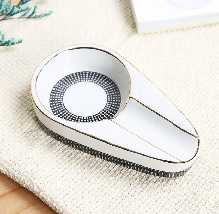 Cigar Ashtray Design Cigarette Ashtray Ceramic Ashtray, Yellow/white 
Cigar Ashtray Design Cigarette Ashtray Ceramic Ashtray, Yellow/white