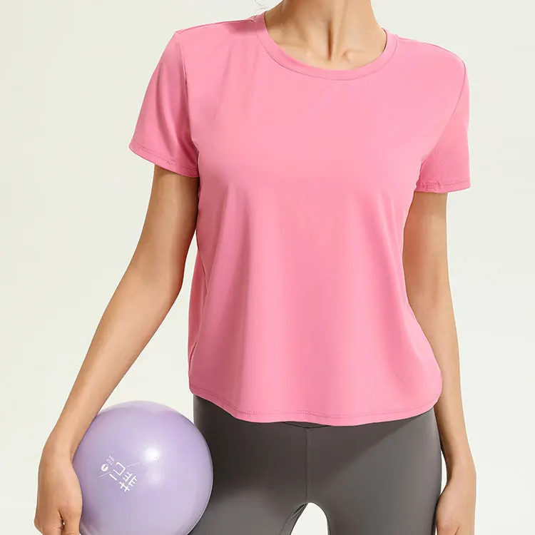 

Woman Run Tee Essentials T Shirts Crewneck Tee Stretch Sports Top Moisture Wicking Perfomance T Shirt