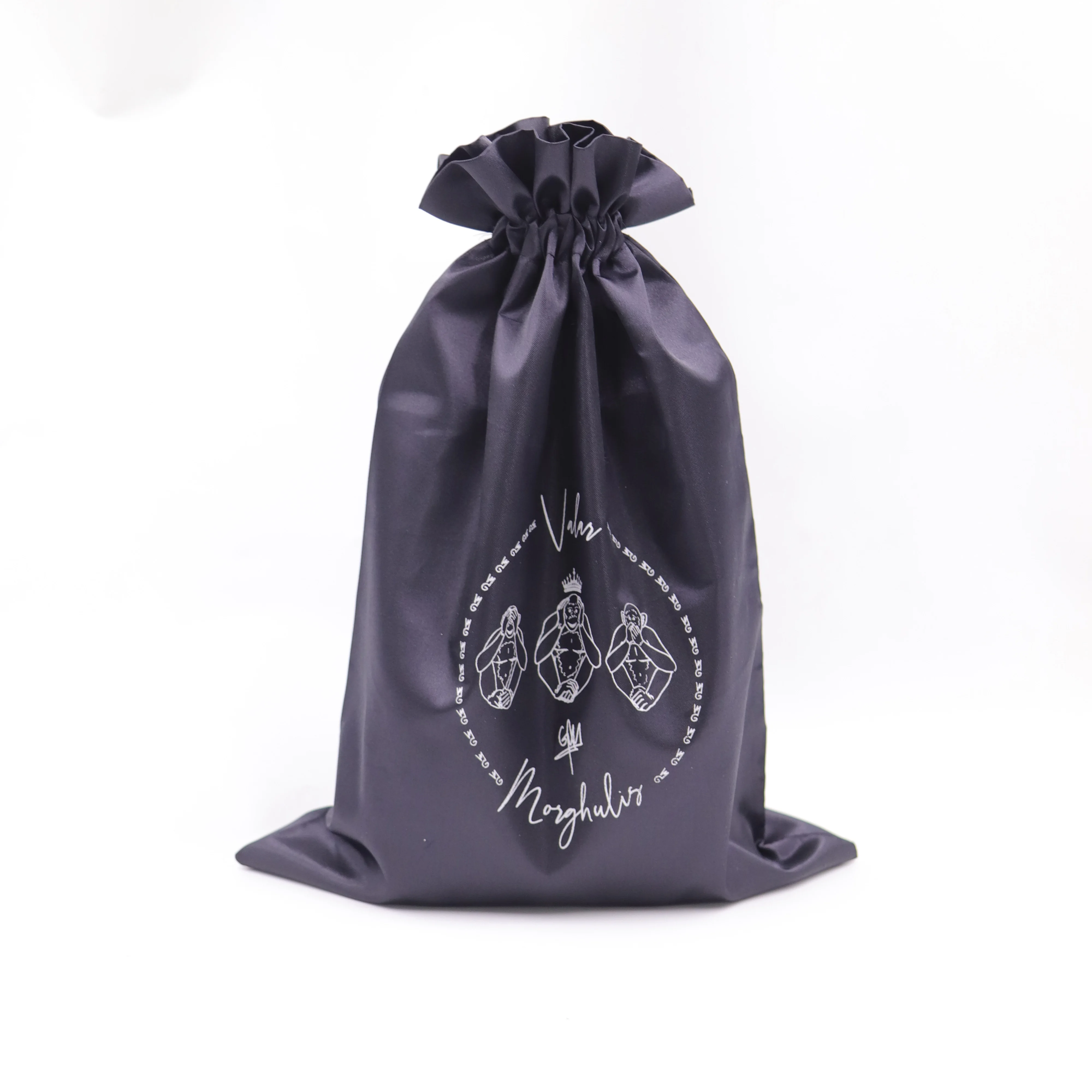 Wholesales printed logo satin black dust bag for hair extension wig bundles shoes packaging drawstring bags, Customized color
Wholesales printed logo satin black dust bag for hair extension wig bundles shoes packaging drawstring bags, Customized color