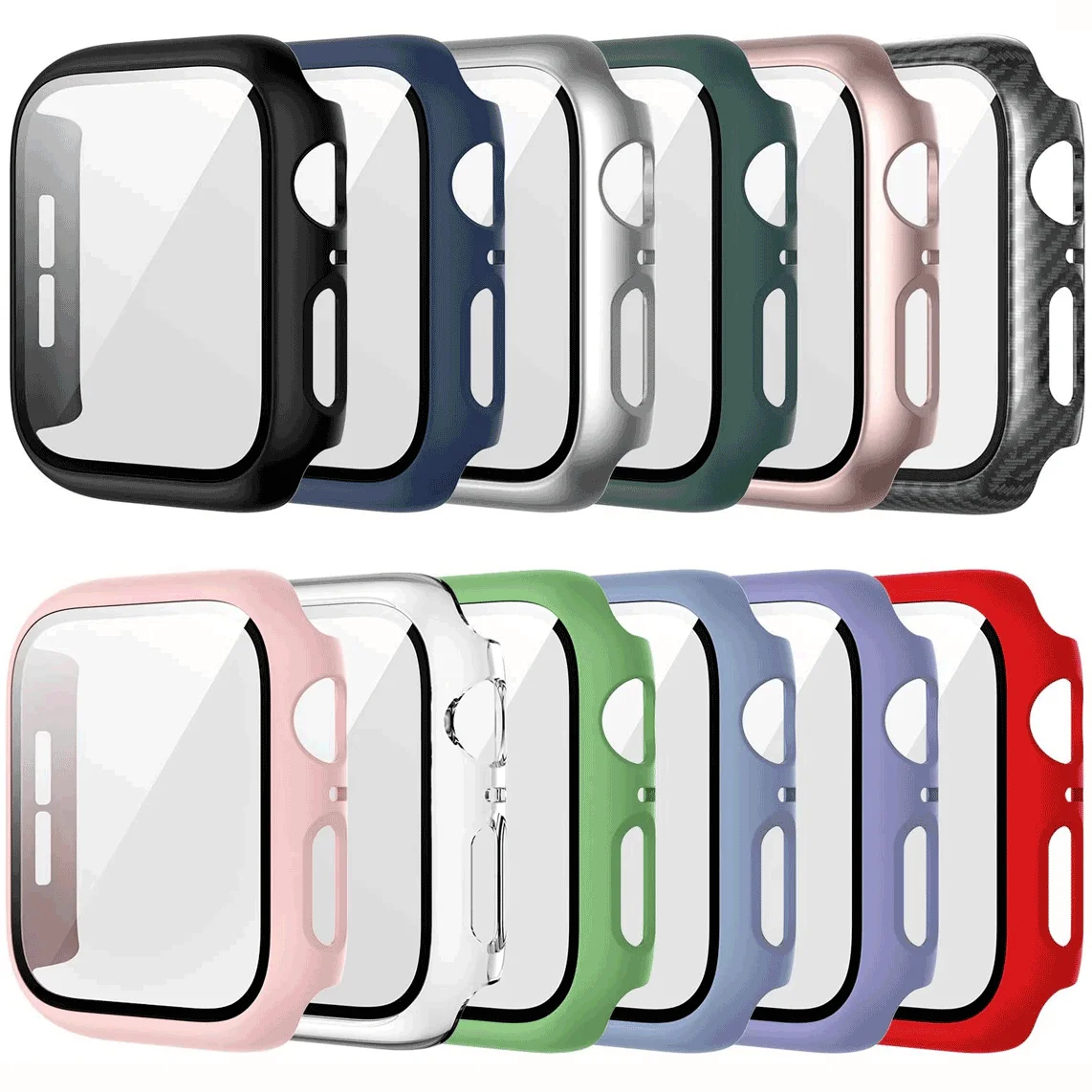 Full Cover for Apple Watch series 5 4 3 2 Silicone PC hard frame case tempered glass film for iWatch 44MM 40MM screen protector
Full Cover for Apple Watch series 5 4 3 2 Silicone PC hard frame case tempered glass film for iWatch 44MM 40MM screen protector