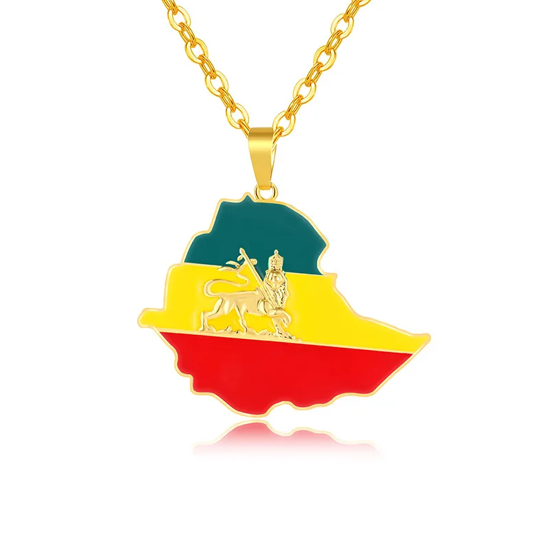 Statement Gold Plated Stainless Steel Chain Map Necklace Colorful Drop Oil Ethiopia Map Necklace
Statement Gold Plated Stainless Steel Chain Map Necklace Colorful Drop Oil Ethiopia Map Necklace