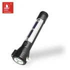 Waterproof usb tactical handle led torch flashlight,rechargeable led hand light, Aluminum solar led torch light