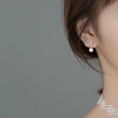 Korean Elegant Women Sterling Silver S925 CZ Zircon Pearl Dangle Earrings Crystal Baroque Pearl Drop Earrings For Girls
Korean Elegant Women Sterling Silver S925 CZ Zircon Pearl Dangle Earrings Crystal Baroque Pearl Drop Earrings For Girls