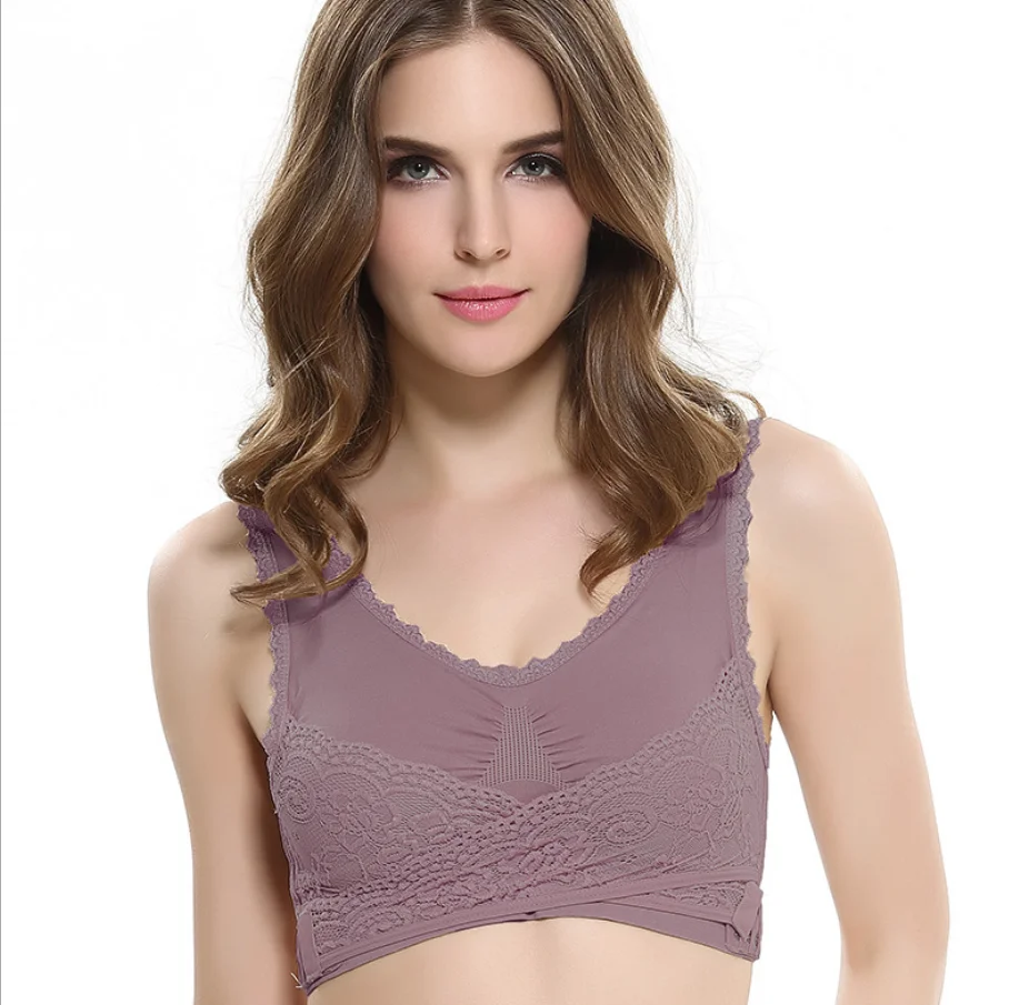 Front Cross Adjustable Side Buckle Wireless Lace Seamless Yoga Push up Bra Women's Sports Bras
Front Cross Adjustable Side Buckle Wireless Lace Seamless Yoga Push up Bra Women's Sports Bras