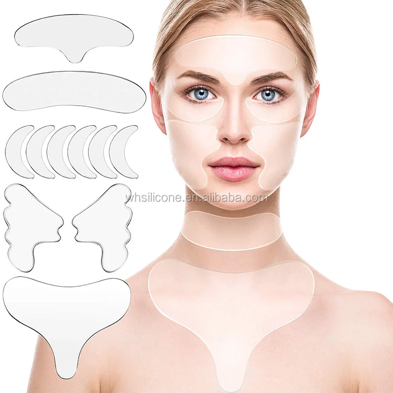 11 pcs Reusable Silicone Facial Pad Set Anti Wrinkle Silicone Chest Pad Neck Forehead Cleavage Pad Set, Clear,custom colors welcome
11 pcs Reusable Silicone Facial Pad Set Anti Wrinkle Silicone Chest Pad Neck Forehead Cleavage Pad Set, Clear,custom colors welcome