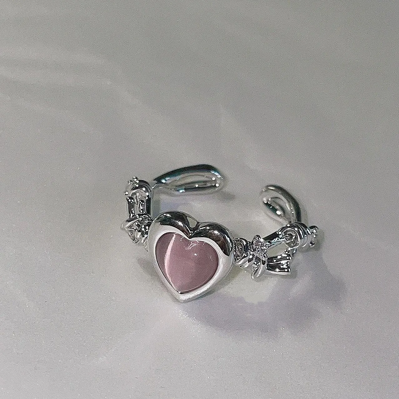 Fashion s925 sterling silver women's jewelry accessories personality pink zircon heart open adjustable ring
Fashion s925 sterling silver women's jewelry accessories personality pink zircon heart open adjustable ring