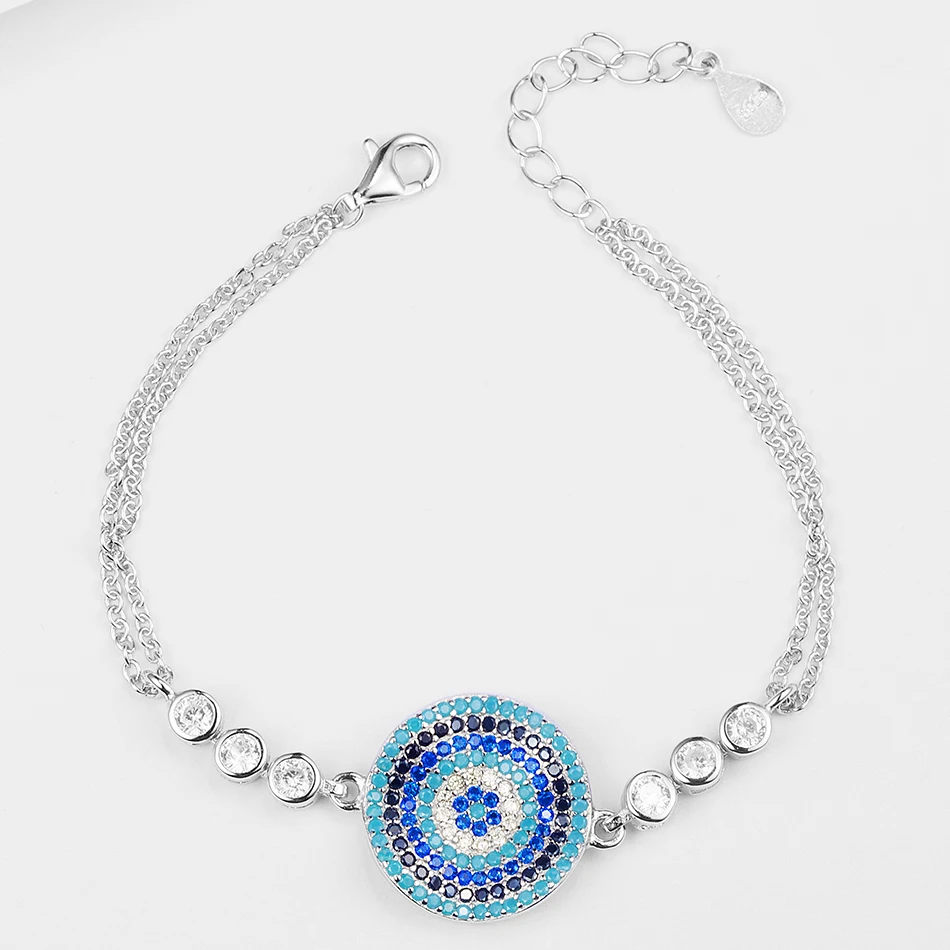 Authentic 925 Sterling Silver Bracelet With Clear Cubic Zircon Turkey Eye Bracelets & Bangles For Women Accessories
Authentic 925 Sterling Silver Bracelet With Clear Cubic Zircon Turkey Eye Bracelets & Bangles For Women Accessories