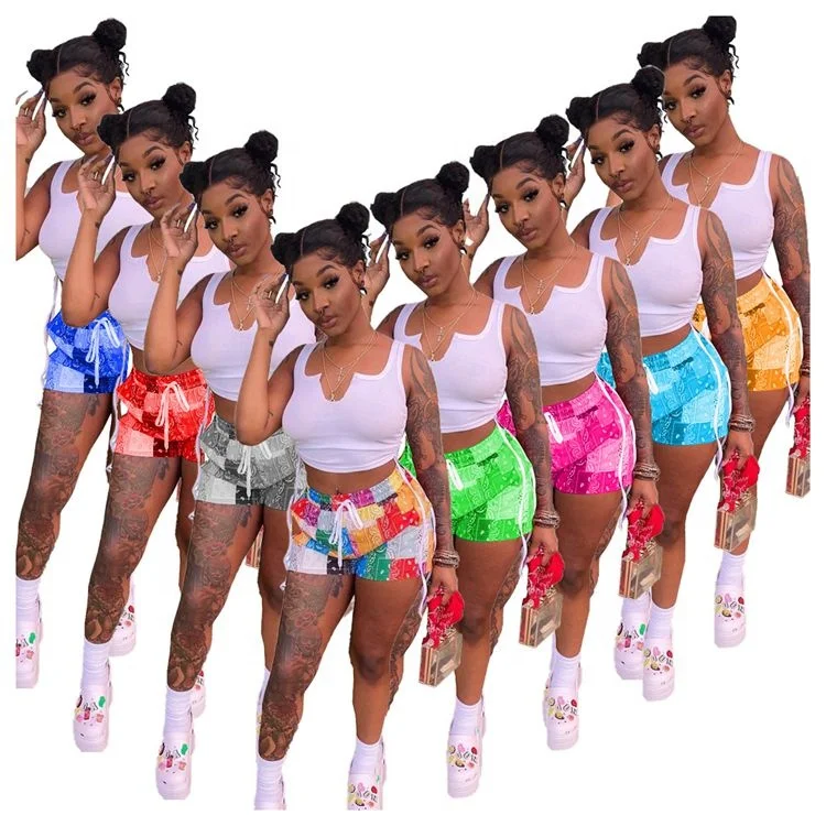 2021 Print Short Sets Women Two Piece Sleeveless Crop Top Woman Two Pieces Set Tracksuit Sexy 2 Piece Short Set For Women
2021 Print Short Sets Women Two Piece Sleeveless Crop Top Woman Two Pieces Set Tracksuit Sexy 2 Piece Short Set For Women