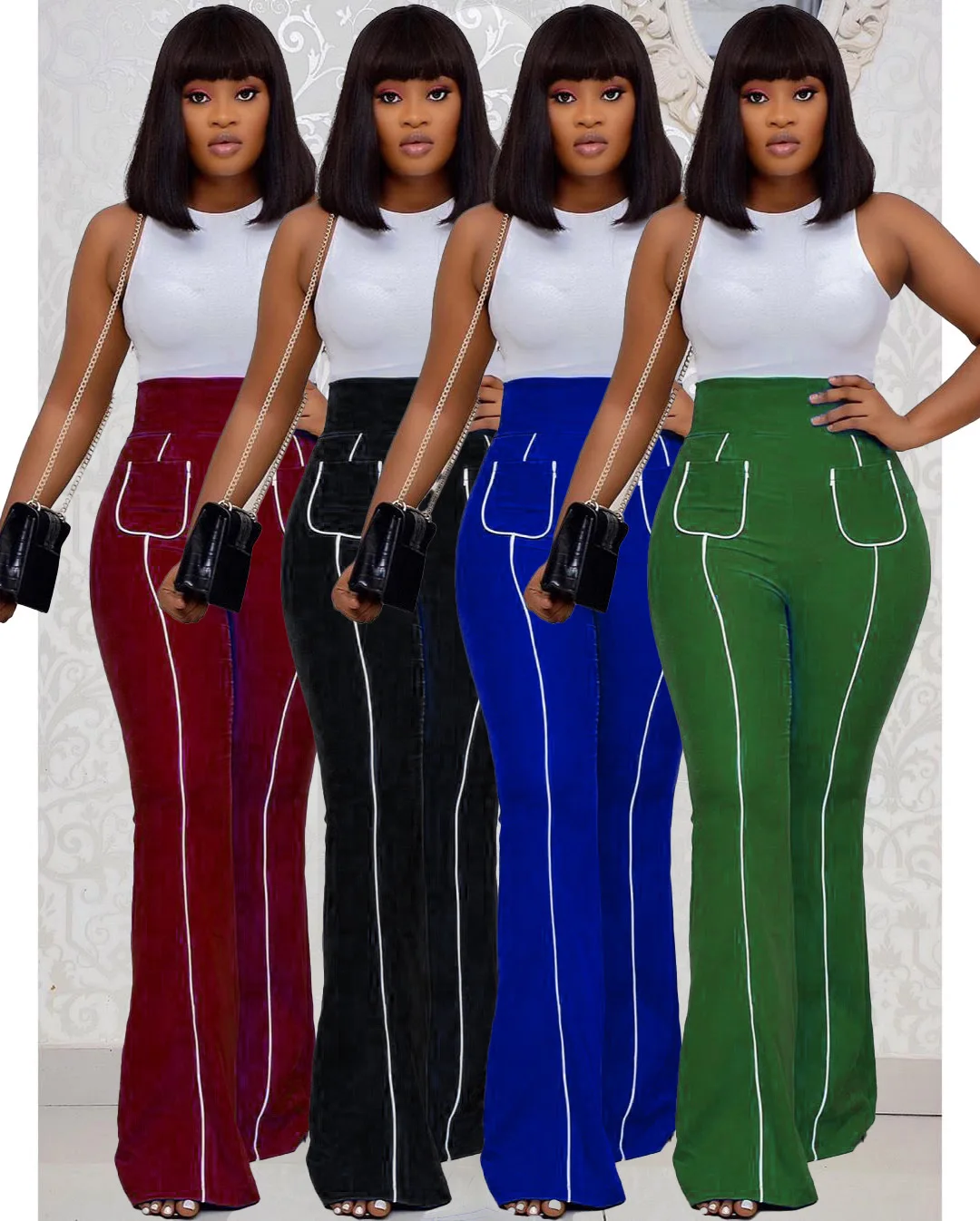 Casual Pants High Waist Fashion women long pants elegant office lady straight pencil trousers, As showed
Casual Pants High Waist Fashion women long pants elegant office lady straight pencil trousers, As showed