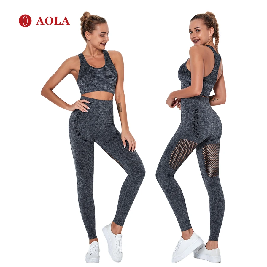 AOLA Women Seamless Activewear Fitness Gym Wear Sportswear Crop Top Yoga Set Bra and Leggings Set, Pictures shows
AOLA Women Seamless Activewear Fitness Gym Wear Sportswear Crop Top Yoga Set Bra and Leggings Set, Pictures shows