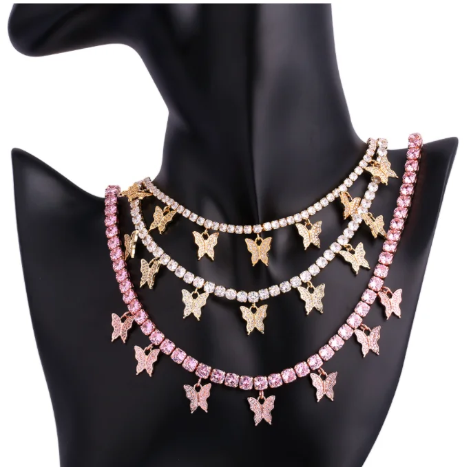 Wholesale Women Crystal Choker Jewelry Iced Out Tennis Chain Butterfly Necklace, Silver , gold , pink , blue
Wholesale Women Crystal Choker Jewelry Iced Out Tennis Chain Butterfly Necklace, Silver , gold , pink , blue