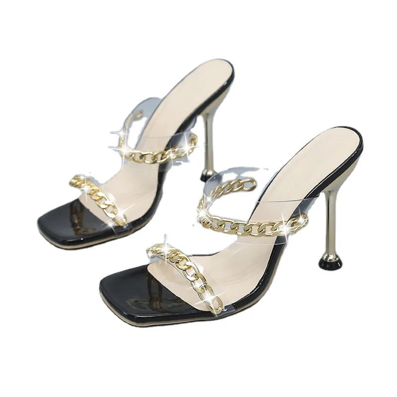 Large size women's shoes foreign trade European and American wind metal chain square head stiletto heels high heel, Customized color
Large size women's shoes foreign trade European and American wind metal chain square head stiletto heels high heel, Customized color
