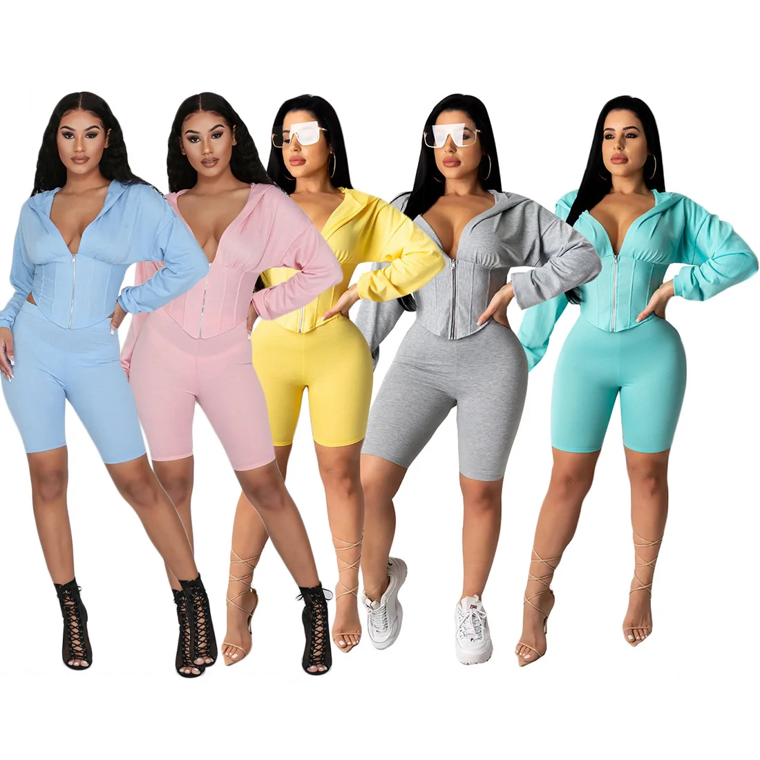 FM-J2138 2020 Matching Set Women Clothing Trendy Two Piece long sleeve Waist Plastic Leisure Hoodie Short strack suits set, As pics
FM-J2138 2020 Matching Set Women Clothing Trendy Two Piece long sleeve Waist Plastic Leisure Hoodie Short strack suits set, As pics