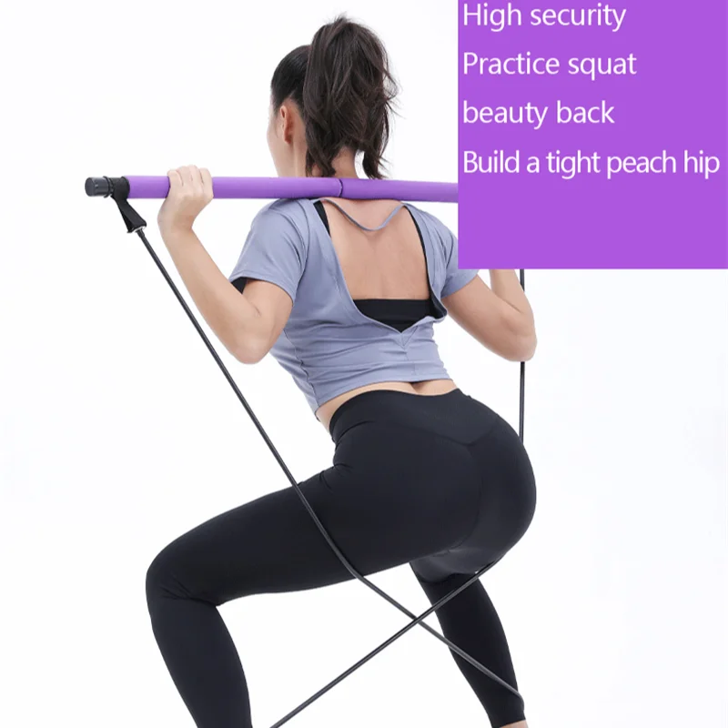 High Quality Portable Body Building Yoga Exercise Bar Pilates Stick with Resistance Band, Blue/purple/red
High Quality Portable Body Building Yoga Exercise Bar Pilates Stick with Resistance Band, Blue/purple/red