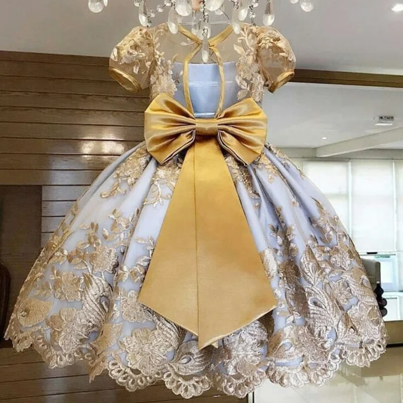 

Princess Flower Girl Dress Summer Tutu Wedding Birthday Party Kids Dresses For Girls Children's Costume Teenager Prom Designs, Picture shows