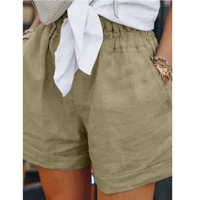 Hemp cotton elastic women's shorts casual versatile loose three-point pants, Custom color
Hemp cotton elastic women's shorts casual versatile loose three-point pants, Custom color