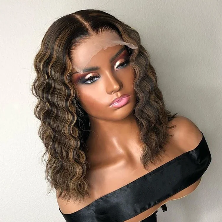 Popular Highlight Color Middle Part Deep Wave Short Bob Glueless Swiss Lace Closure Wigs Pre Plucked
Popular Highlight Color Middle Part Deep Wave Short Bob Glueless Swiss Lace Closure Wigs Pre Plucked