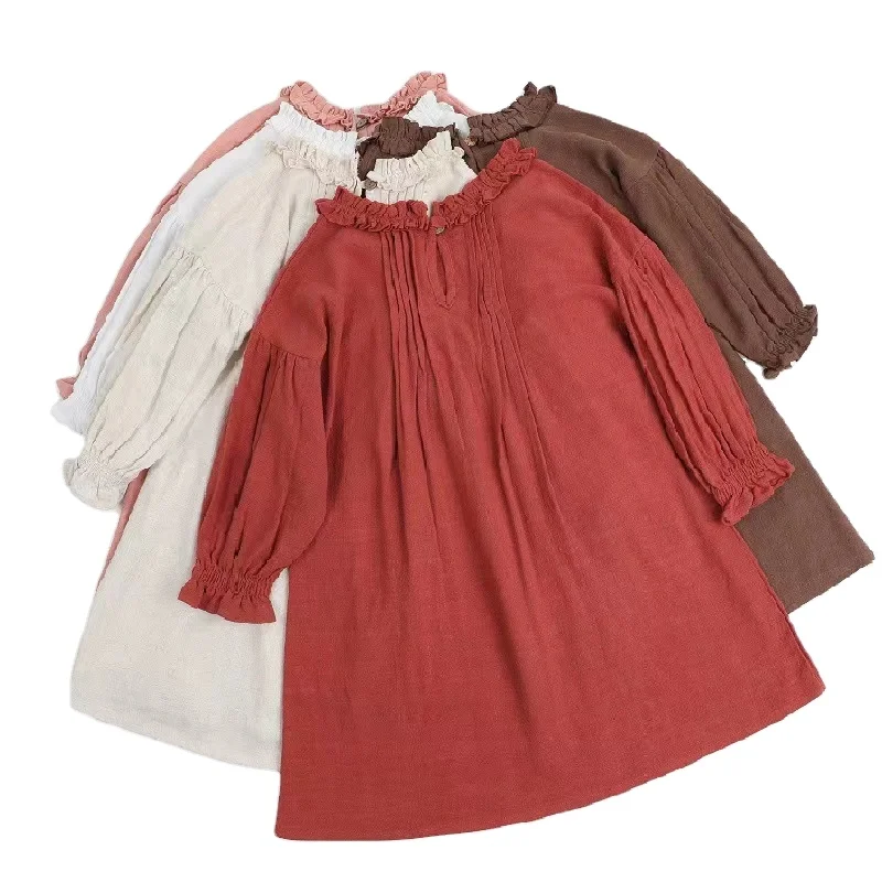 MYFS CUSTOM INS Kids Girls Dresses Spring Autumn Long Sleeve Bohemia Girls Dress Ruffles Linen Cotton Dress, Beige white coffee pink yellow
MYFS CUSTOM INS Kids Girls Dresses Spring Autumn Long Sleeve Bohemia Girls Dress Ruffles Linen Cotton Dress, Beige white coffee pink yellow