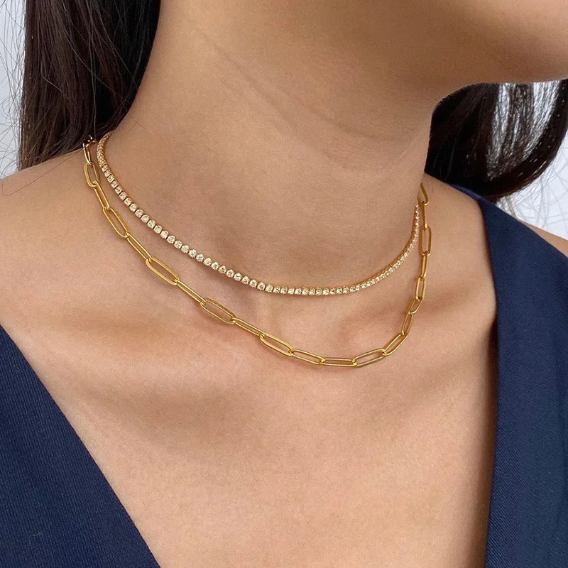 Fashion Chain 18K Gold PlATED Necklace Pendant Women Jewelry Hot Sale Full Side Crystal Necklace, Picture
Fashion Chain 18K Gold PlATED Necklace Pendant Women Jewelry Hot Sale Full Side Crystal Necklace, Picture