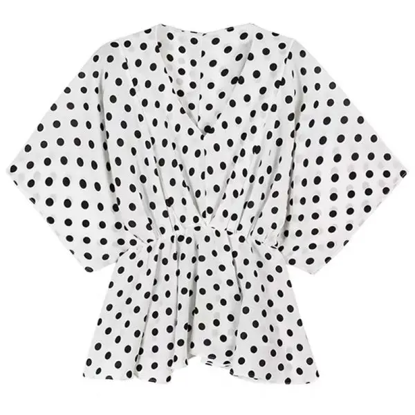 AliExpresseBay Amazon spring and summer new European and American foreignfashion new polka dot horn sleeve shirt
AliExpresseBay Amazon spring and summer new European and American foreignfashion new polka dot horn sleeve shirt