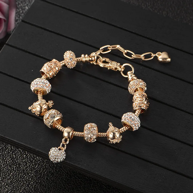 Best Quality 18K Real Gold Plating Micro CZ Pave Big Hole Beads Bracelets Bling Bling Crystal Rhinestone Heart Charm Bracelets
Best Quality 18K Real Gold Plating Micro CZ Pave Big Hole Beads Bracelets Bling Bling Crystal Rhinestone Heart Charm Bracelets