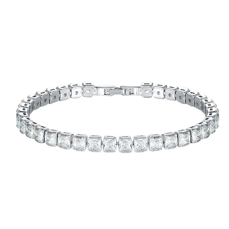 4*4mm Colorful Cubic Zirconia Tennis Bracelets For Women Men Girls Wholesale Jewelry, Silver color
4*4mm Colorful Cubic Zirconia Tennis Bracelets For Women Men Girls Wholesale Jewelry, Silver color