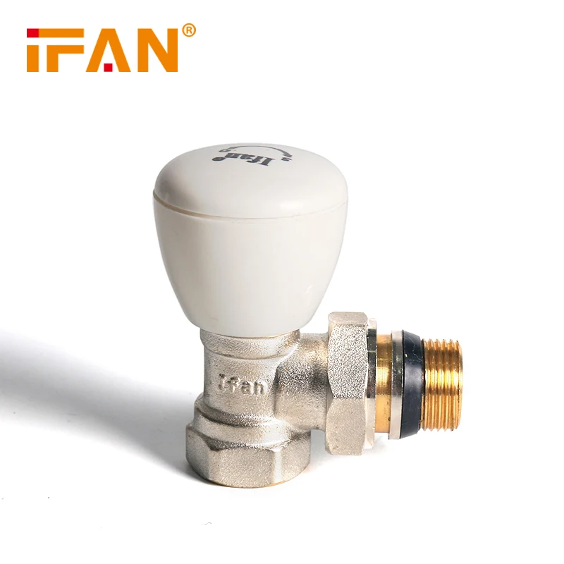 

Ifan Brass Thermostatic Radiator Valve Water Supply Brass Angle Radiator Valve 1/2'' 3/4'' For Floor Heating System