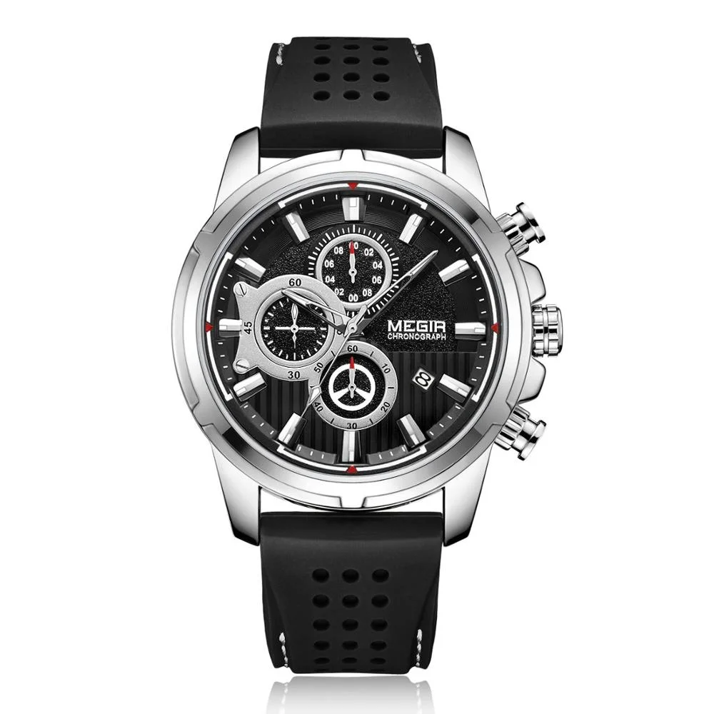 Military Sport Waterproof Calendar Silicone Watches MEGIR 2101 Chronograph Wristwatch Relogio Masculino
Military Sport Waterproof Calendar Silicone Watches MEGIR 2101 Chronograph Wristwatch Relogio Masculino