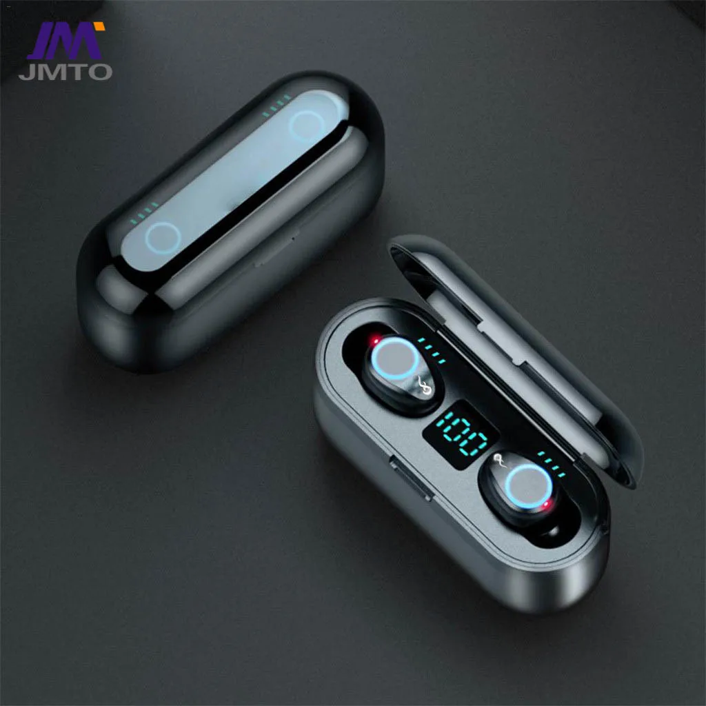 High quality earphone headphone wireless kulaklik earpiece F9 earphone fon kepala TWS earbuds led
High quality earphone headphone wireless kulaklik earpiece F9 earphone fon kepala TWS earbuds led