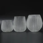 Custom handmade round decorative tealight candle holder glass set