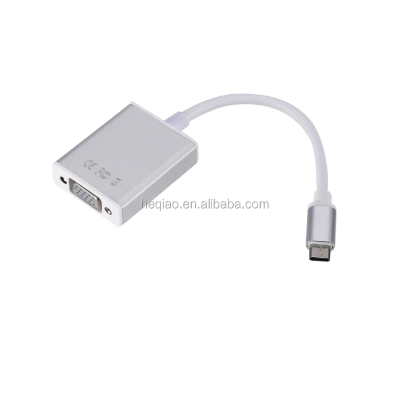 ABS rubber shell USB 3.1 Type-C male to VGA female converter - ANKUX.COM