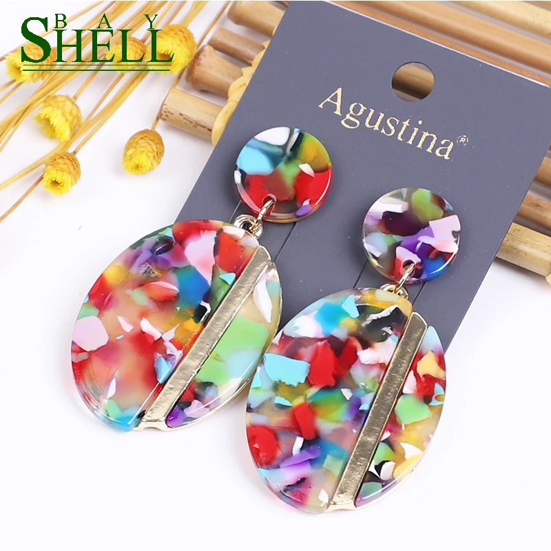 Agustina 2020 Bohemian new ladies jewelry party Korean version of acrylic fashion earrings girl oval inlaid earrings, Colorful
Agustina 2020 Bohemian new ladies jewelry party Korean version of acrylic fashion earrings girl oval inlaid earrings, Colorful