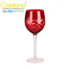 customize hand carved red colored wine glasses high quality mouth blown colorful glass goblet 13oz