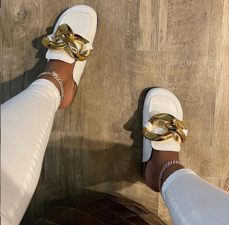 New design fashion gold Chain Half muller women's sandals new products in summer 2021 ethnic boho style women's flat sandals, Customized color
New design fashion gold Chain Half muller women's sandals new products in summer 2021 ethnic boho style women's flat sandals, Customized color