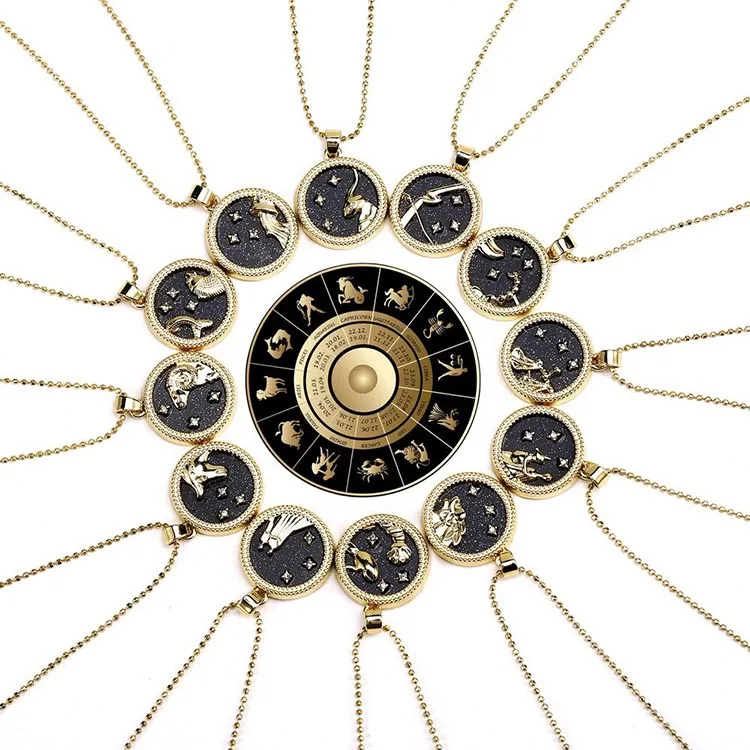 Charm Gift Wish Card Day Night Rose Gold Birthday Jewelry Coin Pendant 12 Zodiac Sign Gold Plated Necklace For Women
Charm Gift Wish Card Day Night Rose Gold Birthday Jewelry Coin Pendant 12 Zodiac Sign Gold Plated Necklace For Women