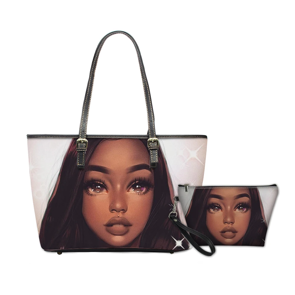 2022 Black Girl Print Cheap Ladies Luxury Tote bag PU Leather Bags Handbags and Makeup Bag Set For Women
2022 Black Girl Print Cheap Ladies Luxury Tote bag PU Leather Bags Handbags and Makeup Bag Set For Women