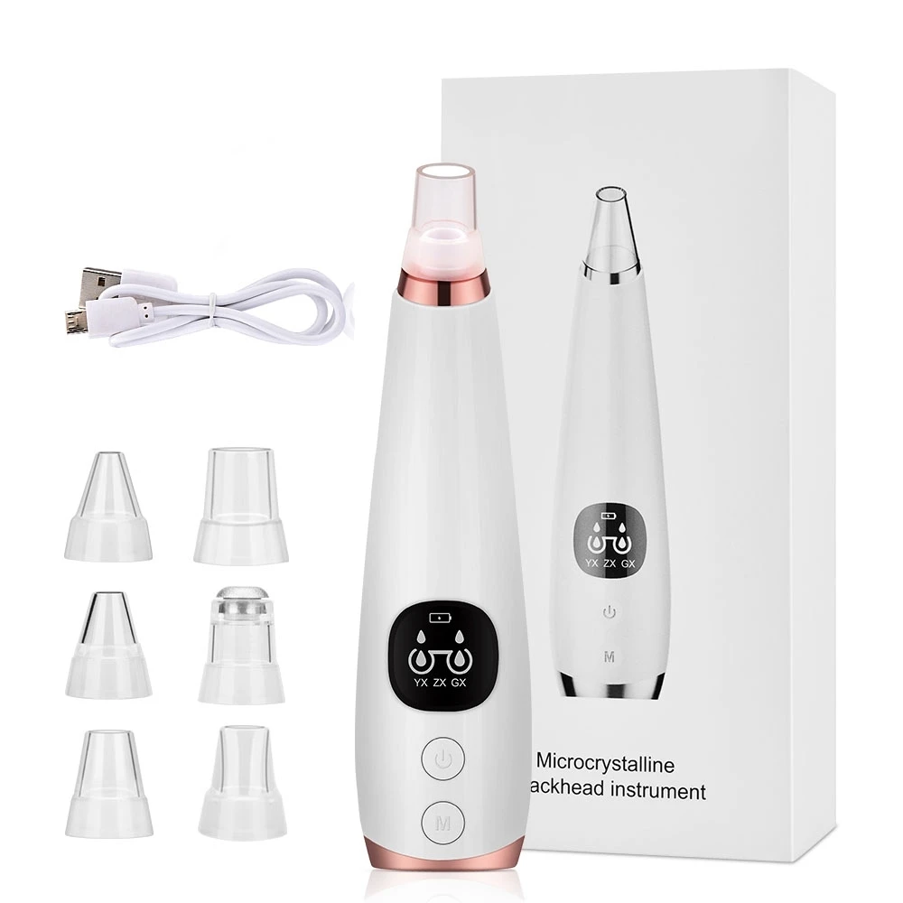 2021 New Arrival 6 Suction Heads Rechargeable Facial Electric Vacuum Blackhead Removal Remover Machine Pore Cleaner Tool, White+pink
2021 New Arrival 6 Suction Heads Rechargeable Facial Electric Vacuum Blackhead Removal Remover Machine Pore Cleaner Tool, White+pink