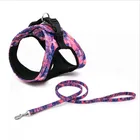 pet collat leash chest strap type back strap reflective printed dog harness pet