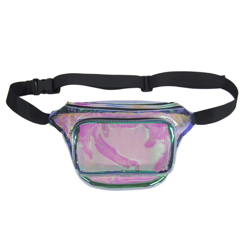Ready To Ship Clear Waist Fanny Bag Laser Waterproof Fashion Outdoor Dry Bag Colored PVC Transparent TPU Waist Packs