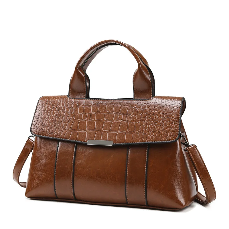 New Trend Ladies PU Leather Messenger Handbags Crocodile Skin Handpack Stone Pattern Handpack, Brown
New Trend Ladies PU Leather Messenger Handbags Crocodile Skin Handpack Stone Pattern Handpack, Brown