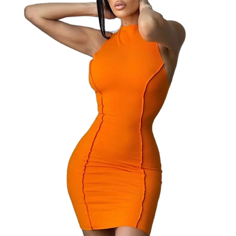 2021 Fashion Outfit Summer Round Neck Mini Dress Bodycon Solid Sleeveless Backless Club Party Knitting Dress
2021 Fashion Outfit Summer Round Neck Mini Dress Bodycon Solid Sleeveless Backless Club Party Knitting Dress