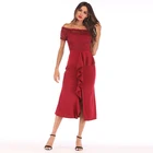 S1601 Summer Autumn Red Princess Lace Dresses Ladies Sexy Elegant Female Cloth Beach Red Dresses For Women
