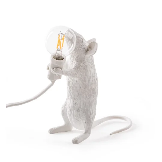 Modern Resin Animal Sitting Standing Lying creative Mini Mouse Lamp Table lamp led for Home Decoration