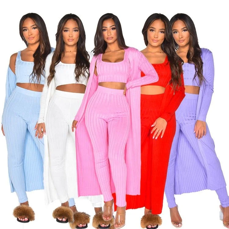 Newest Design Solid Color Crop Top Tight High Quality Fashionable 3 Piece Pants Set Women Brand New 3 Piece Yoga Sets
Newest Design Solid Color Crop Top Tight High Quality Fashionable 3 Piece Pants Set Women Brand New 3 Piece Yoga Sets