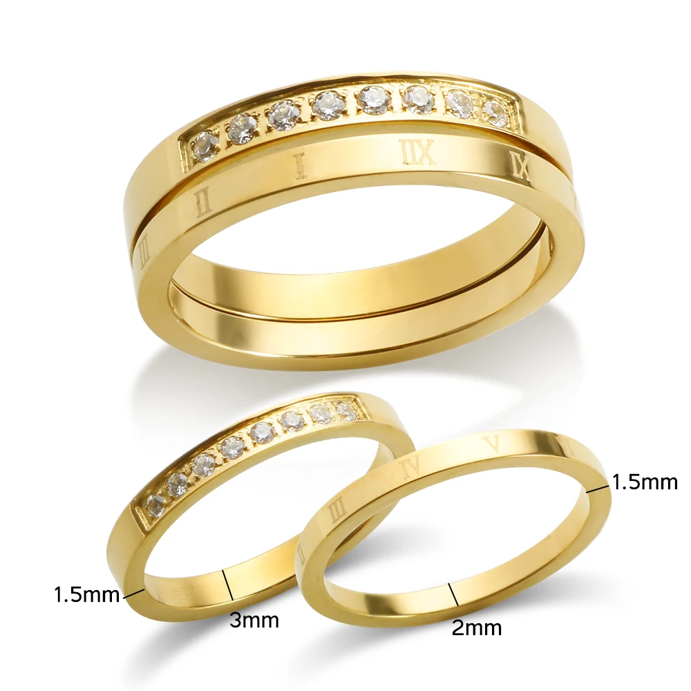 Non Tarnish Stainless Steel Jewelry 18k Gold Plated CZ Crystal Stone Roman Numerals Coupon Ring Charm Finger Ring For Women Men
Non Tarnish Stainless Steel Jewelry 18k Gold Plated CZ Crystal Stone Roman Numerals Coupon Ring Charm Finger Ring For Women Men