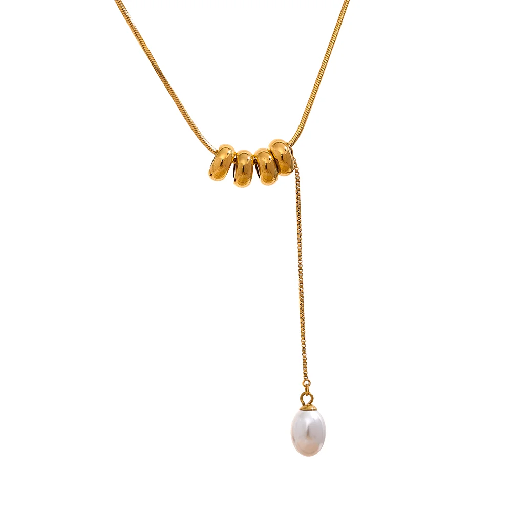 JINYOU 1257 Stainless Steel Round Beads Chain Drop Artificial Pearls Fashion Necklace Elegant Charm Jewelry
JINYOU 1257 Stainless Steel Round Beads Chain Drop Artificial Pearls Fashion Necklace Elegant Charm Jewelry