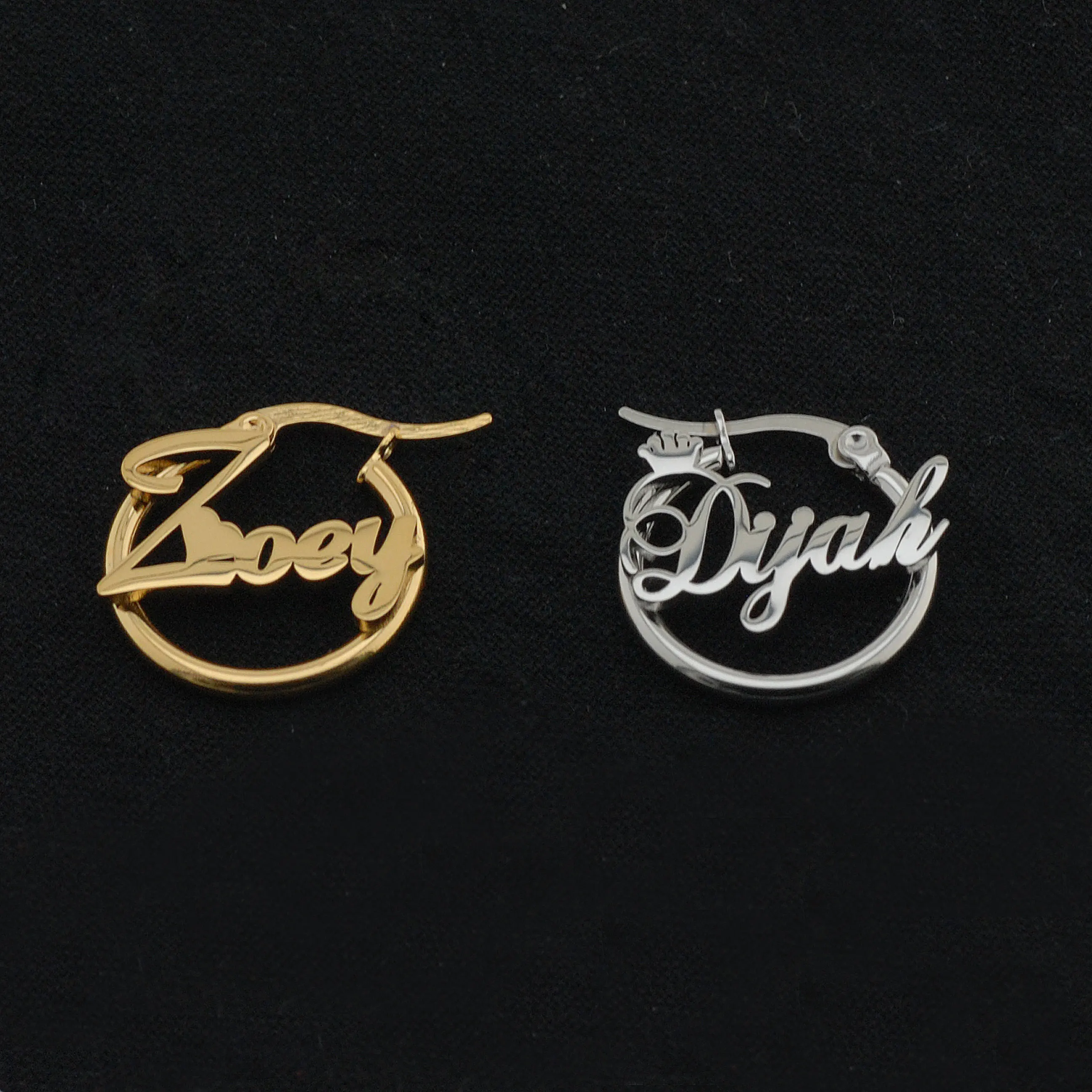 Custom Name Hoop Earrings Stainless Steel Circle Earrings Jewelry Gold Plated Letter Earrings
Custom Name Hoop Earrings Stainless Steel Circle Earrings Jewelry Gold Plated Letter Earrings